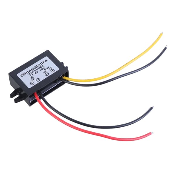 Vandtæt 24V til 12V 5A Strømadapter Regulator til Bil LED og Kameraer