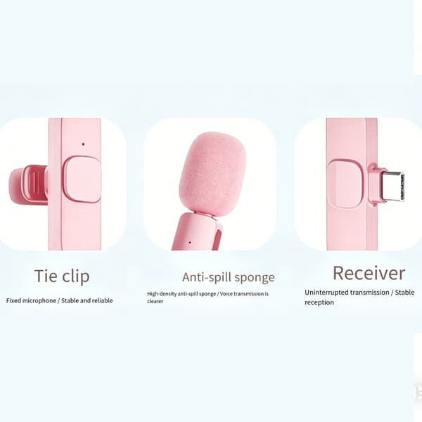 Trådløs Lavalier Mikrofon Type C Revers Bluetooth-kompatibel Mikrofon Lavalier