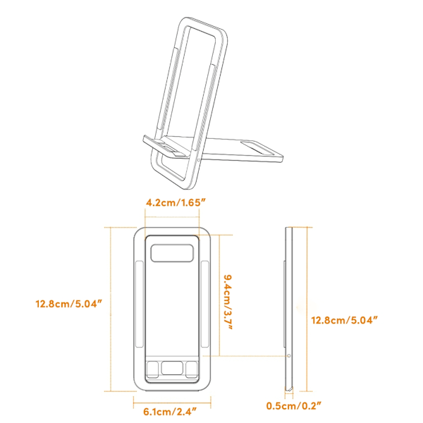 Universell hållare stativ justerbar surfplatta hopfällbart bord telefon skrivbordsstativ fäste Space gray