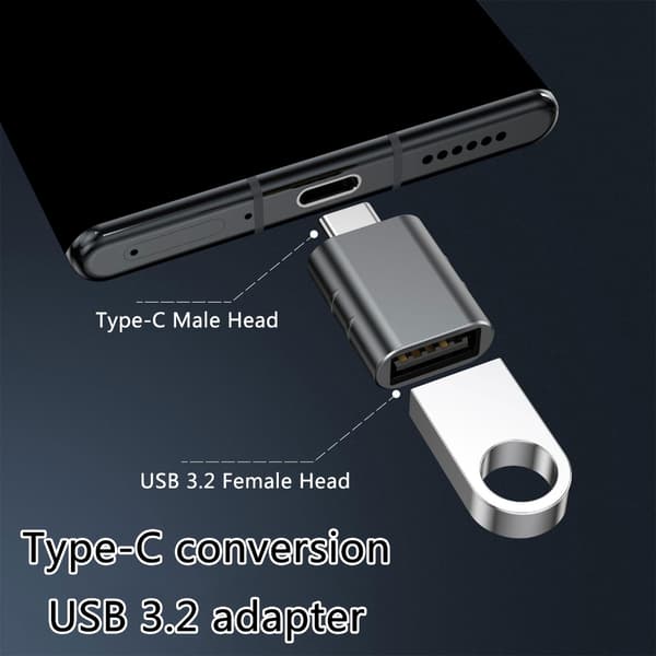 2 stk. USB C til USB-adapter til telefon OTG-adapter til rejser og daglig brug Space gray USB up