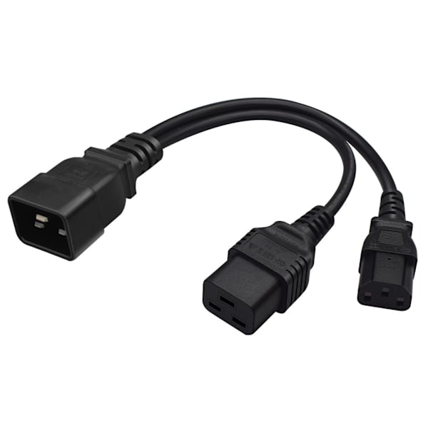 IEC 320 C20 til C13+C19 strømkabel C20 han til C13+C19 Y-splitter adapter forlængerstrømkabel til computerprinter