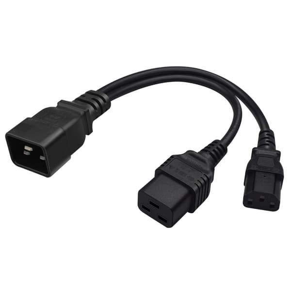 IEC 320 C20 til C13+C19 strømkabel C20 hann til C13+C19 Y-splitteradapter forlengelseskabel for datamaskin og skriver