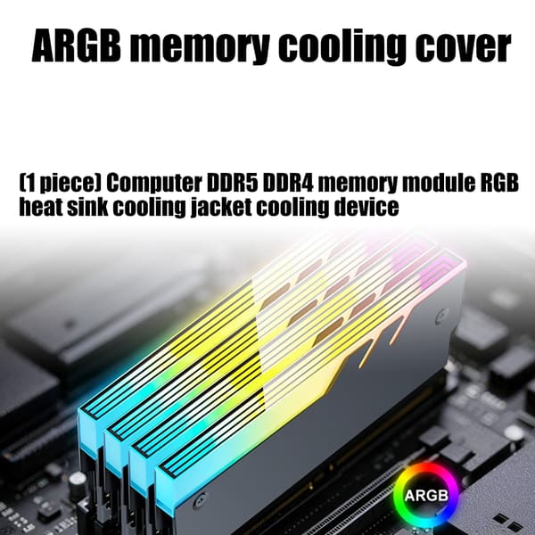 Datamaskinminnekjølere Kjøleribbe for DDR5 DDR4 DDR3 DDR2 5V 3Pin ARGB Design