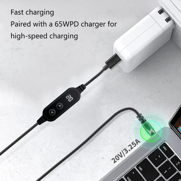 Type C PD36-100W til DC5521 Ladekabel 8 Adapterkoblinger Valgfritt Wire and 8 adapters