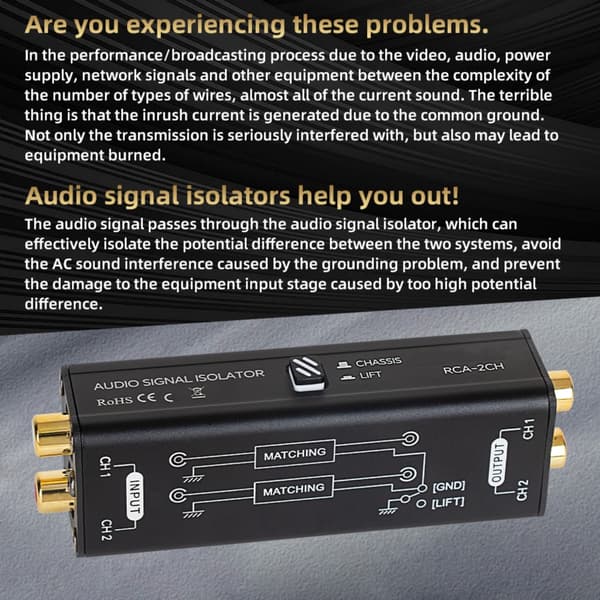 Kvalitetslydforbindelse Musiksignalisolator til musikentusiaster
