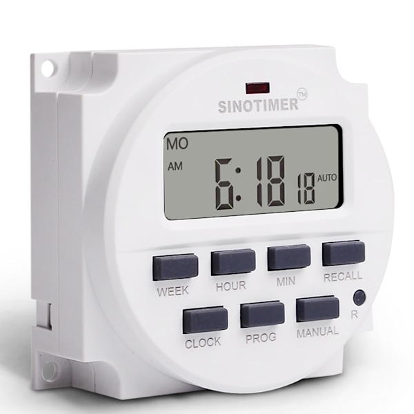 Programmerbar digital timerbrytare för DC 12V AC med LCD-skärm, 7 dagar, för tidsrelästyrning, nedräkning för tidsfunktion