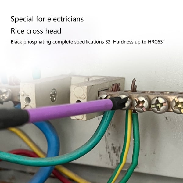 Magnetisk skruvmejselbitset i legeringstål med hög hårdhet för elinstallatörer (3 st, FPH1 FPH2 FPH3, 10 cm)