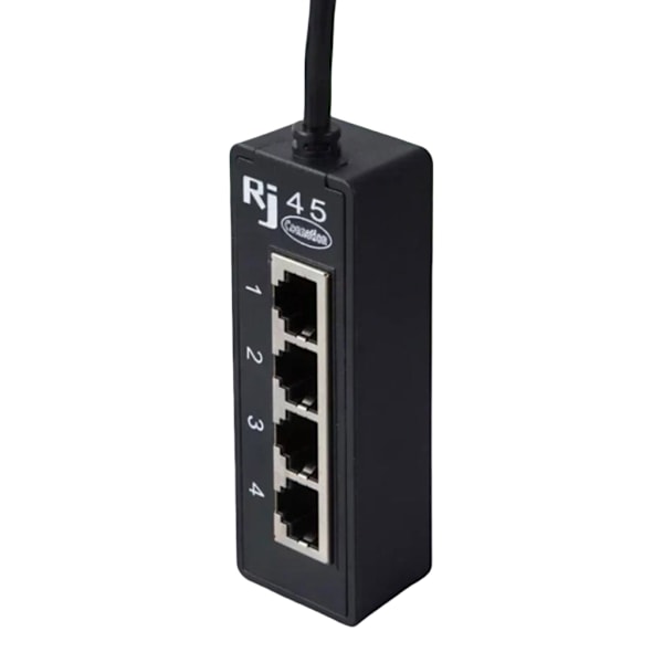 RJ45 Nätverksdelare Extender Adapter 1 till 4 Port Ethernet Kabelkontakt