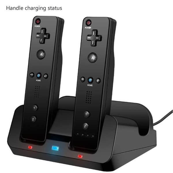 Spillekonsol Controller Opladningsdockingstation til U Spiltilbehør Oplader med USB-opladningskabel Tilbehør White