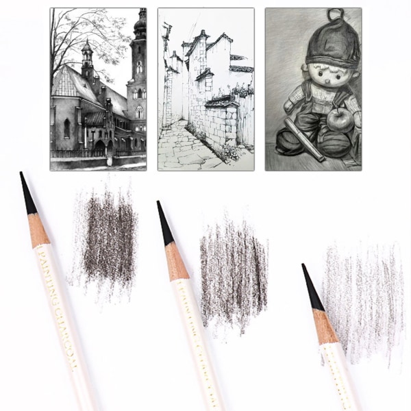 12 delar skiss penna kol penna för barn nybörjare skiss illustrationer