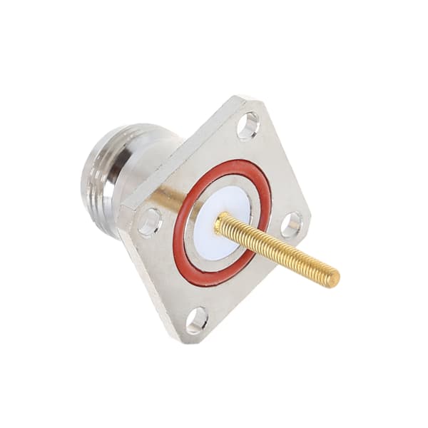 Messing N Hunn Jack-kontakt med 4-hulls Flensmontering Chassis RF Adapter Lang S