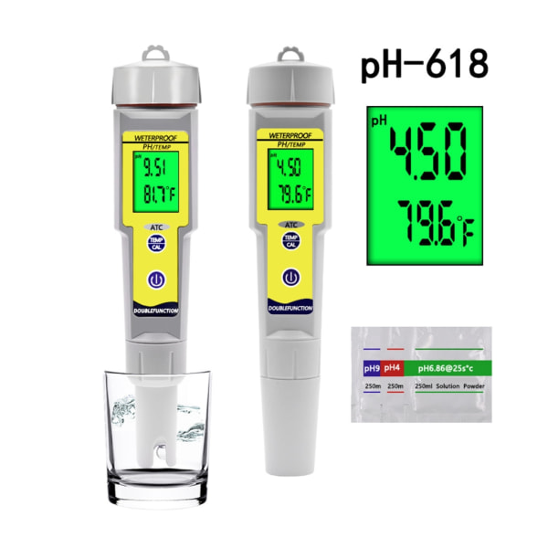 Bekväm pH-mätare i plast Noggrann och hållbar mat-pH-testare med stabila avläsningar för livsmedels- och dryckesindustrin Hållbar