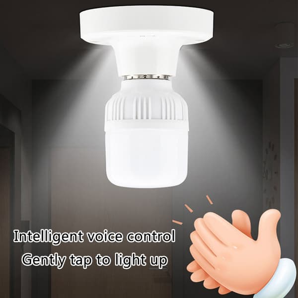 LED E27 Lampfot med Ljud- och Ljuskontroll, Enkel Design 2pc