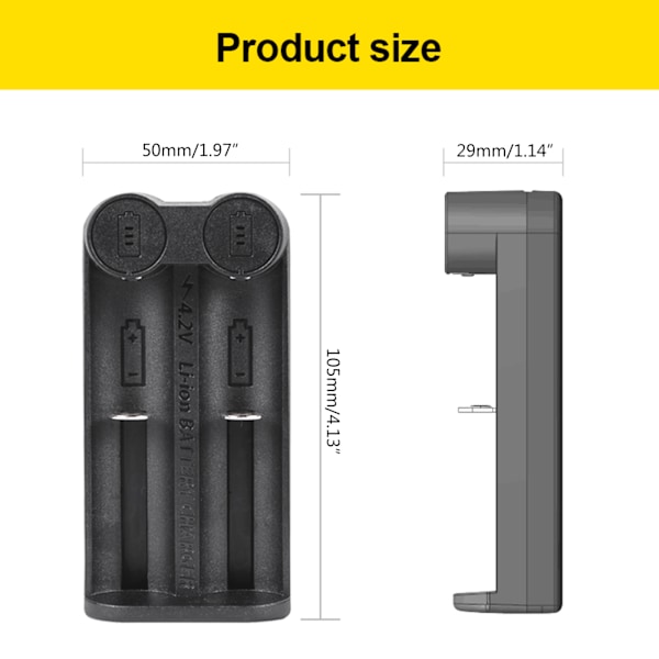 5V 2A Batteriladdare Li-ion Batteriladdningsdocka 2 Fack för 18650 16340 2665