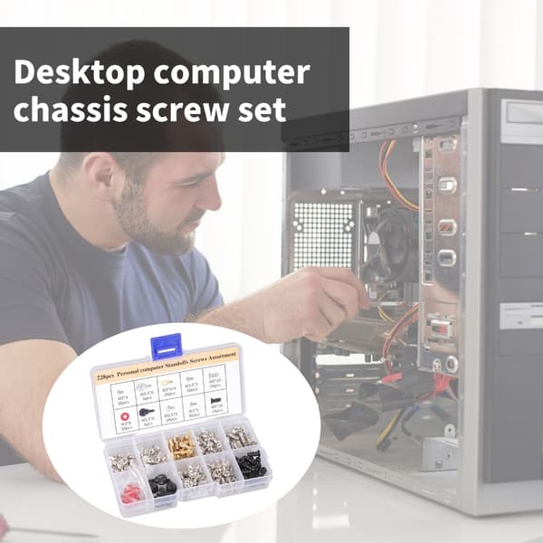 228/280/360 stk. computerskabsskruer til pc-tårn, harddisk, bundkort, blæsermontering, computerreparationskomponenter, skrue null - 228pcs