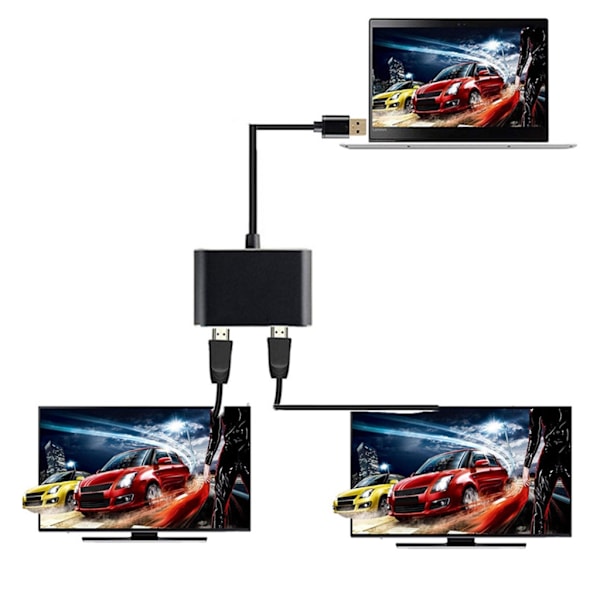 Videoadapter 5 Gbps för Mobiltelefon TV Laptop USB 3.0 till Dubbel HDMI-kompatibel PD-konverterare 3 i 1 USB-dockningsstation