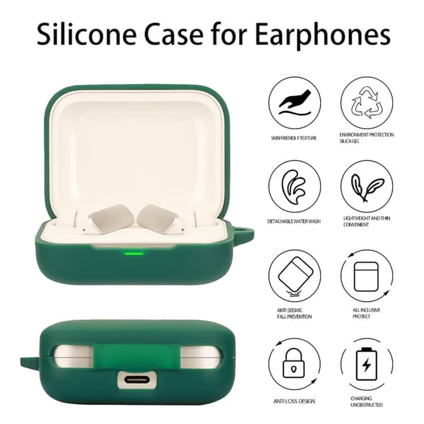 Silikonbeskyttelse for ørepropper, støtsikkert skall, vaskbart etui for Buds Air 7 White