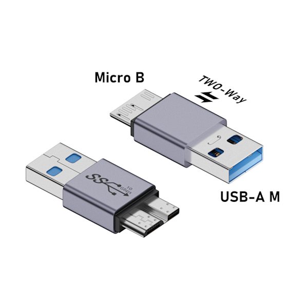 USB C til MicroB Adapter USB 3.0 Type C Hunn til MicroB Hann Konverter 10Gbps null - USB male