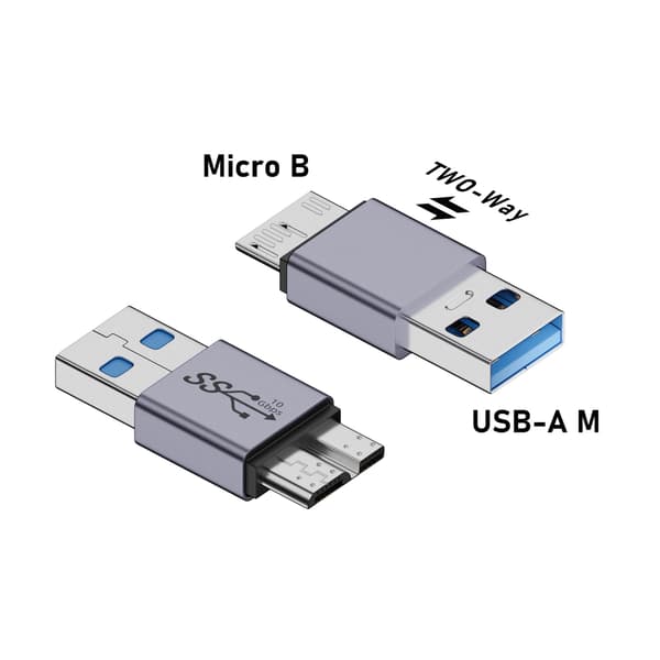 USB C till MicroB Adapter USB 3.0 Typ C Hona till MicroB Hane Konverterare 10Gbps null - USB male