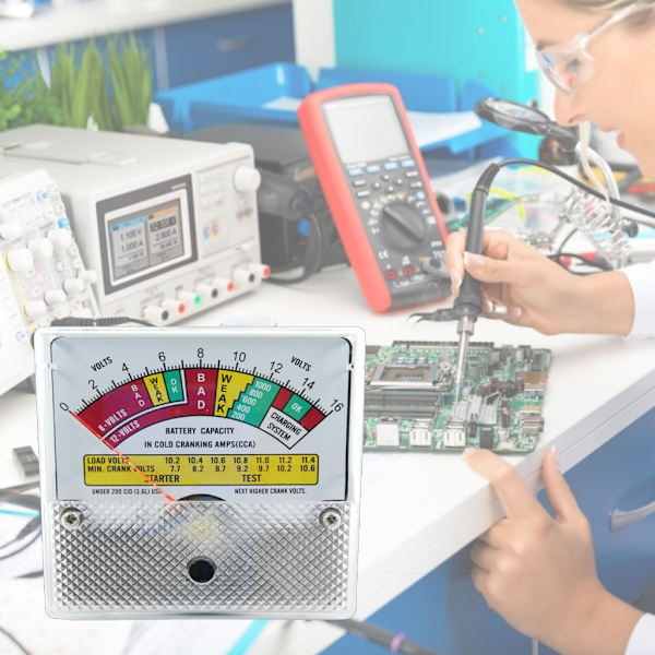 Batterivoltmeter DC 6V/12V/16V Batterikapacitetsindikator Spänningsmätare för de flesta bilar Universal Batteritestare Checker