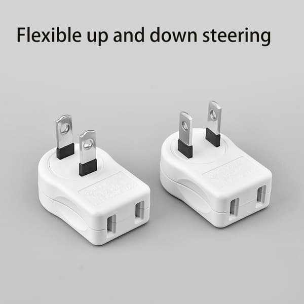 Strømforlengelsesadapter 2-pinners 2 uttak Pluggadapter og strømomformer null - Turn left and right