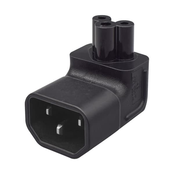 IEC320 C14 til C5 Strømstik Han til Hun Strømstik Adapter 10A 250V Bend up