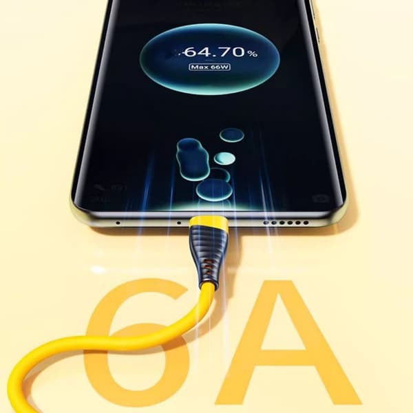 Fleksibel 120W USB C ladekabel gir rask 6A strømforsyning 480 Mbps data 0.3m