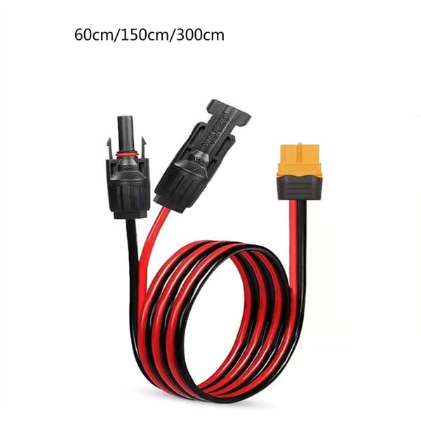 Bærbare 12AWG solcellekonnektorer til XT60 adapterkabel til tilslutning til bilstrøm 60cm