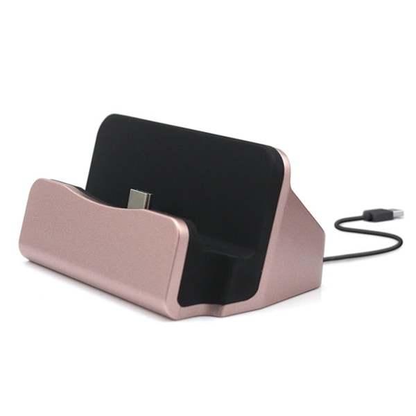 Typ-C Snabbladdningsdockningsstation Skrivbord USB C 3.1 Dockningsladdare med kabel för Huawei P9 Plus för Smart Phone Rose gold