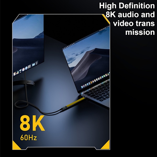 Multifunktions USB 4-kabel Typ C för 40 Gbps höghastighetsdata Snabb strömleverans upp till 240W Kompatibel med Thunderbolt3/4