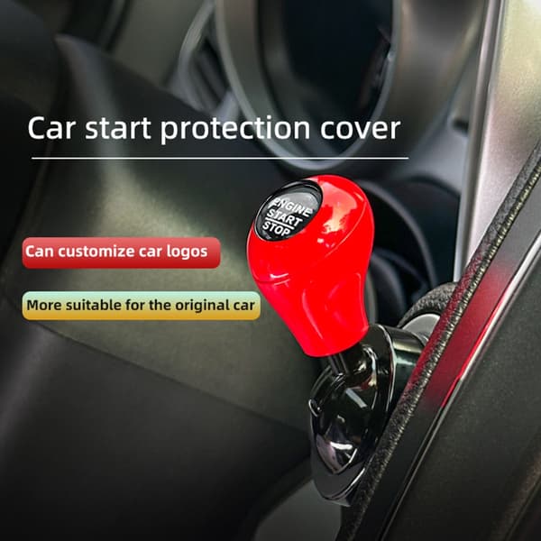 Vippearmsdæksel til bilens tændingsknap, enkelt trykstart, ergonomisk Red car