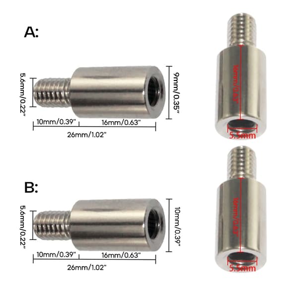 Seimitsu Joysticks Chrome Arcade Joystick Shaft Extender Gaming Accessory Game Controller Extension Rod Screws null - Sanwa