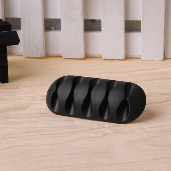 Unik 5-hullers øretelefonkabelopruller Organizer Oplader TPR Holder Fastgørelsesclips