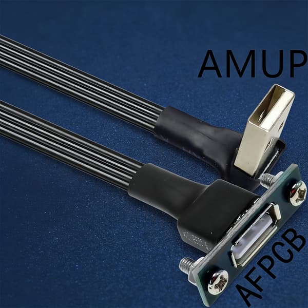 Rettvinklet/rett USB 2.0 skjøtekabel panelmontering for plassbesparende oppsett 3m - ST