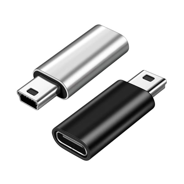 Mini USB til USB C Adapter USB C til Mini USB Adapter USB C Hunn til Mini USB Silver