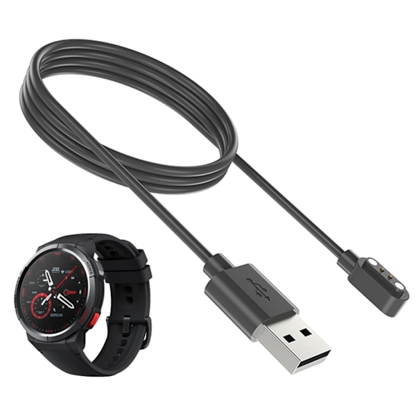 Strömadapter Laddare Ställ Dockningsstation USB-Laddningskabel Fäste - Lämplig för Mibro Watch GS Överbelastningsskydd Black