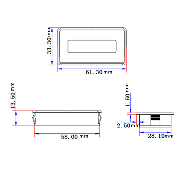 8V-70V LED-display Voltmeter Mini Spänningsmätare Batteri Ström Procent Tester