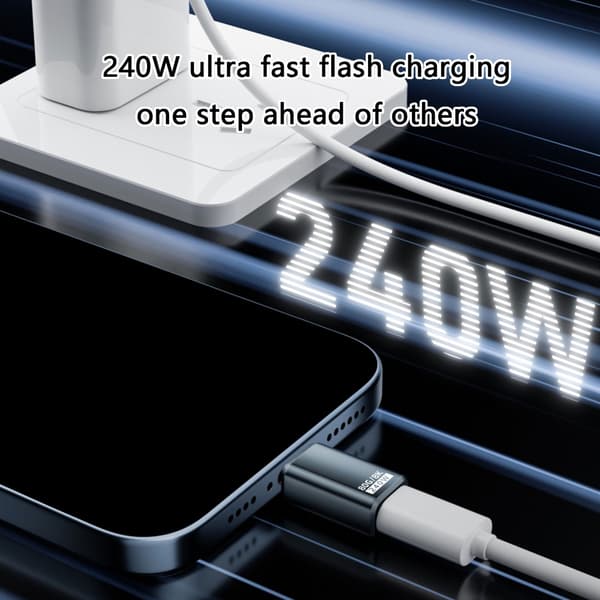USB Typ C Adapter 240W 80Gbps 8K@60Hz för Thunderbolt4/5 Enheter för Effektiv Dataöverföring White - Side bend
