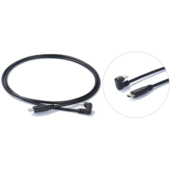 USB C Rett Hode til 180 Graders USB C Kabel Type C Data Synkroniseringsledning Svart 1m