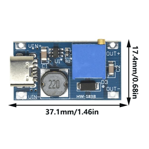 2kpl Tehokas Pienikokoinen Boost-muunninmoduuli 2V-24V - 5V 9V 12V 28 null - MICRO interface