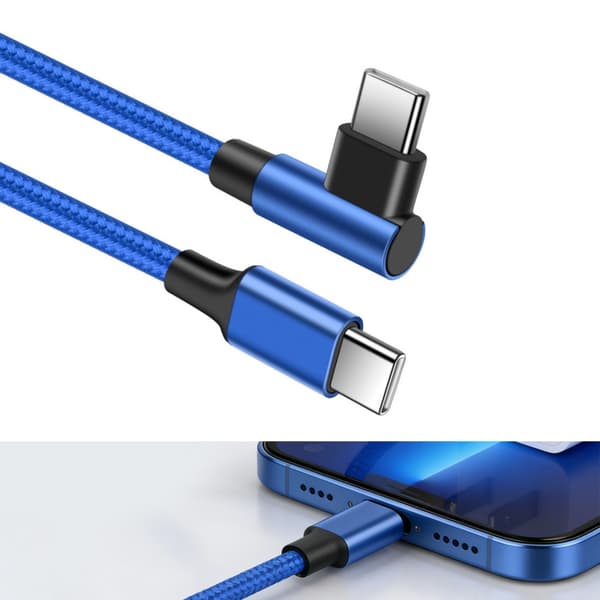 Hurtig Type C Opladerkabel PD60W Kompatibel til Smartphone Tablets Laptop Blue 3m