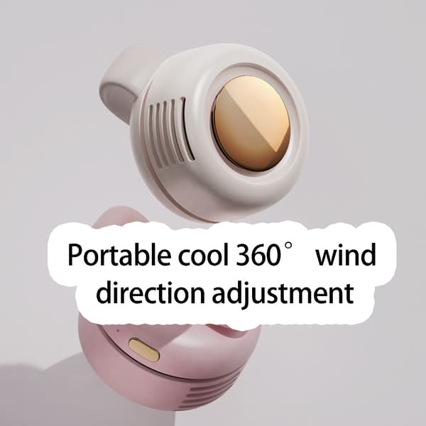 Bærbar køleventilator med klips, justerbar 3-trins konditioneringsventilator, genopladelig White