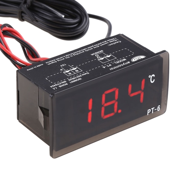 Varm 12V fordonsbil LED digital termometer temperaturmätare -40~110°C