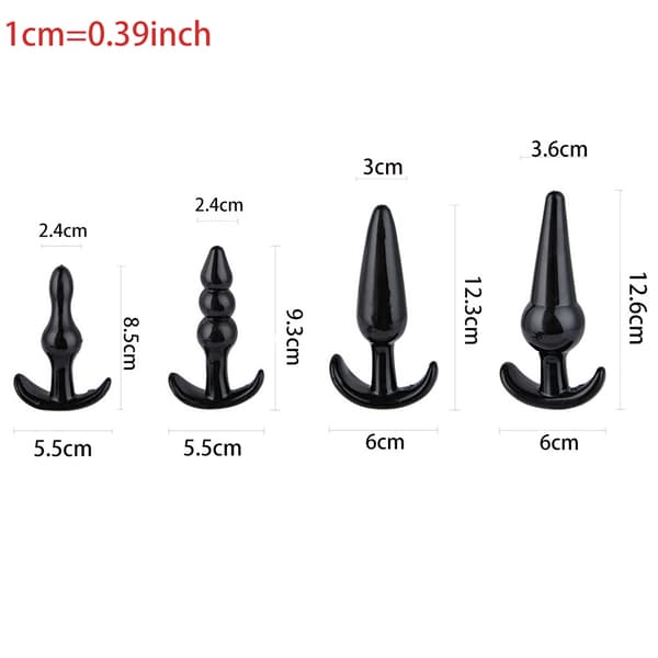 4 stk/sett Anusdilatasjon Buttplugg Buttplugg Prostatastimuleringsmassasjeapparat Black