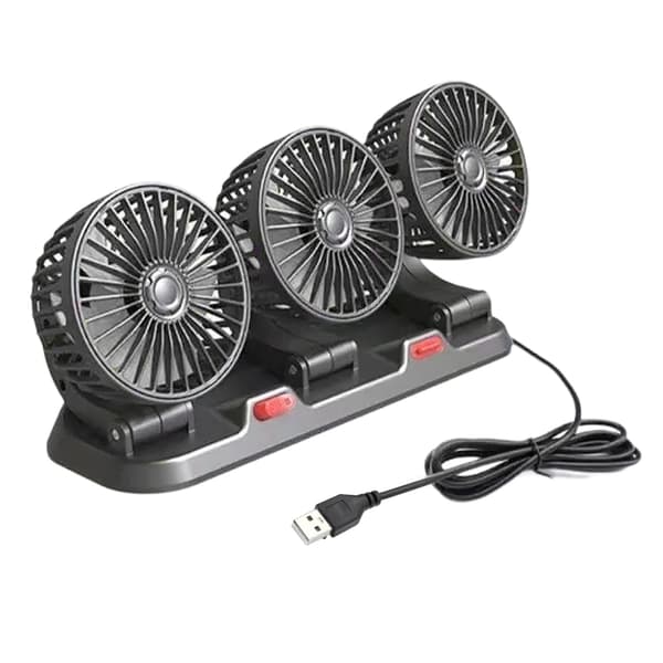 Tre-hoved USB-ventilator Køleventilator Instrumentbræt Monteret Luftcirkulationsventilator