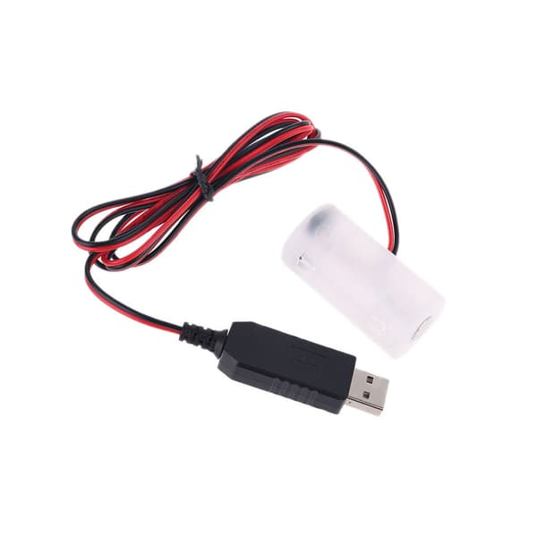 US Plug USB-strømadapter erstatter 1-4 stk 1,5 3 4,5 6V LR14 C-batterier US Plug