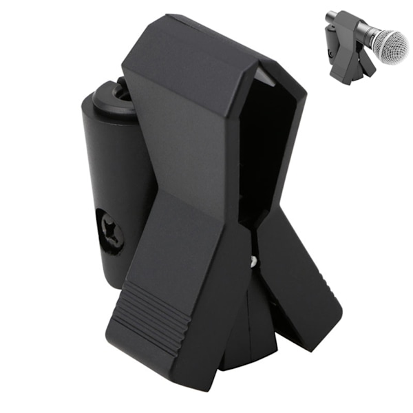 Flexibel Stötdämpande Universal för Fjärilsfjäder Mikrofon Mic Clip Hållare Svart