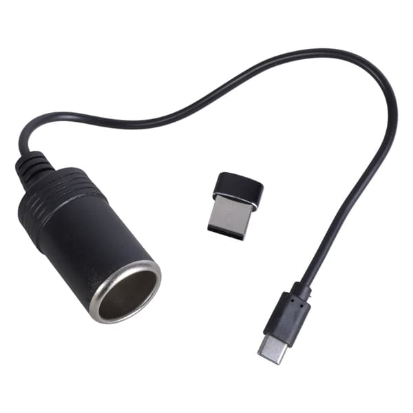 Bil Cigarettænder Stik USB Type C til 12V Step Up Kabel Inverter Konvertere 1m