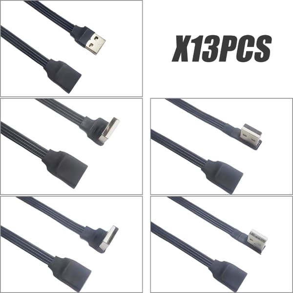 90° vinklad USB 2.0 förlängningskabel hane till hona stöder laddning och dataöverföring 5cm USB side Up