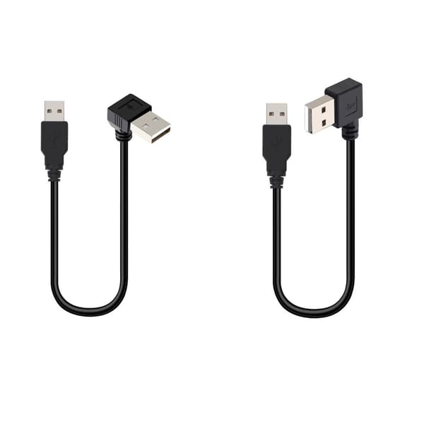 Bøybar kabel 25 cm skjøteledning plasttekstur for datasynkronisering og lading null - Double left bend